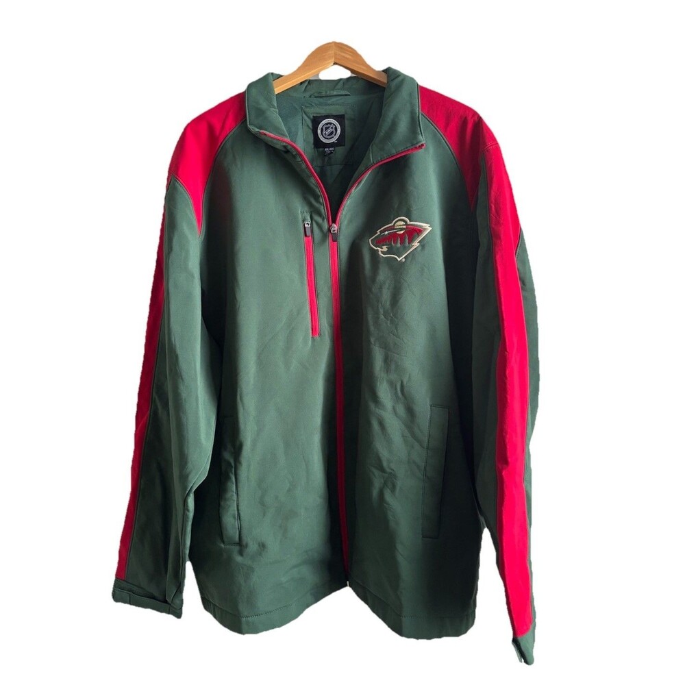 NHL Minnesota Wild Men's Rain Jacket XXL Graphic Hooded Windbreaker Hockey Fan